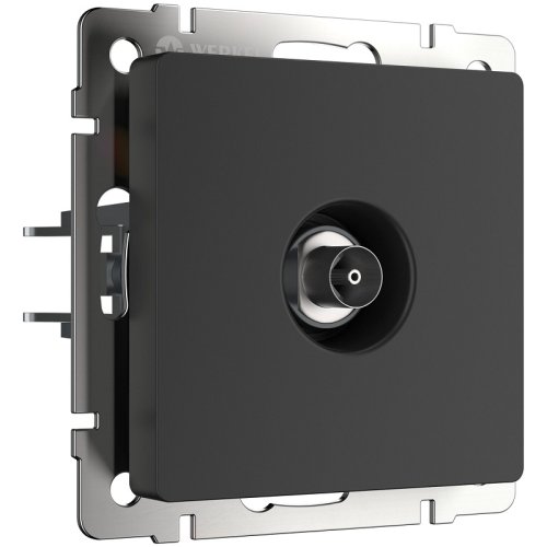 Розетка TV Проходная без рамки Werkel 1-м. черный матовый фото Розетка TV Проходная без рамки Werkel 1-м. черный матовый картинка